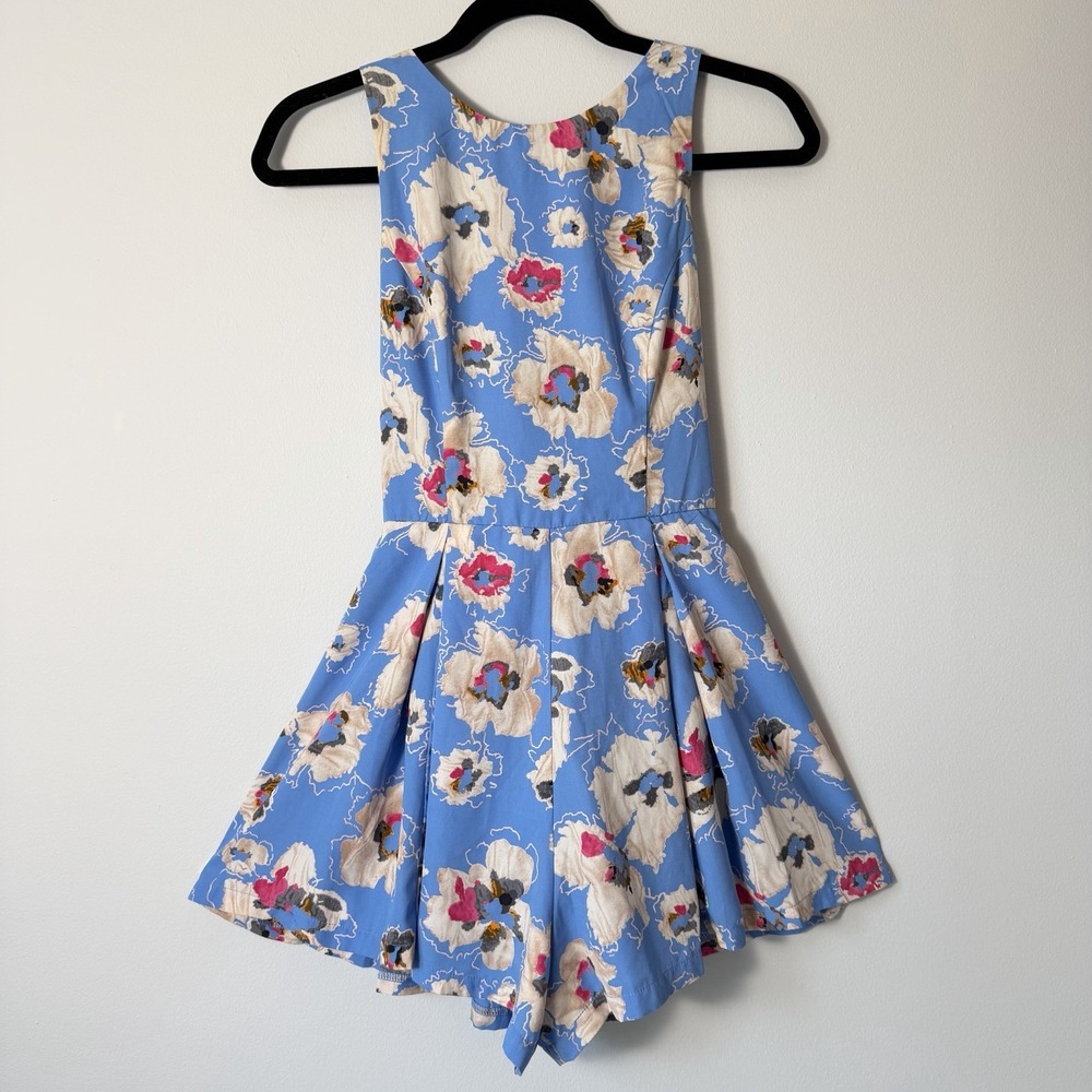 ASTRβ The Label Blue Floral Romper Fit Flare Coquette Feminine Girly Ditsy S/M